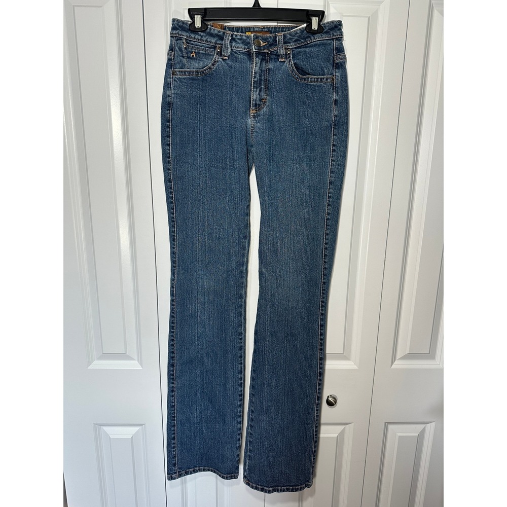 Wrangler Aura Jeans Womens 6 X-Tall Blue Regular Rise Bootcut‎ Straight Dark